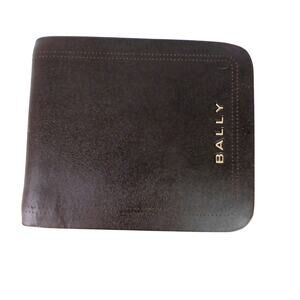 Bally Men's Smooth Brown Leather Bi-Fold Wallet